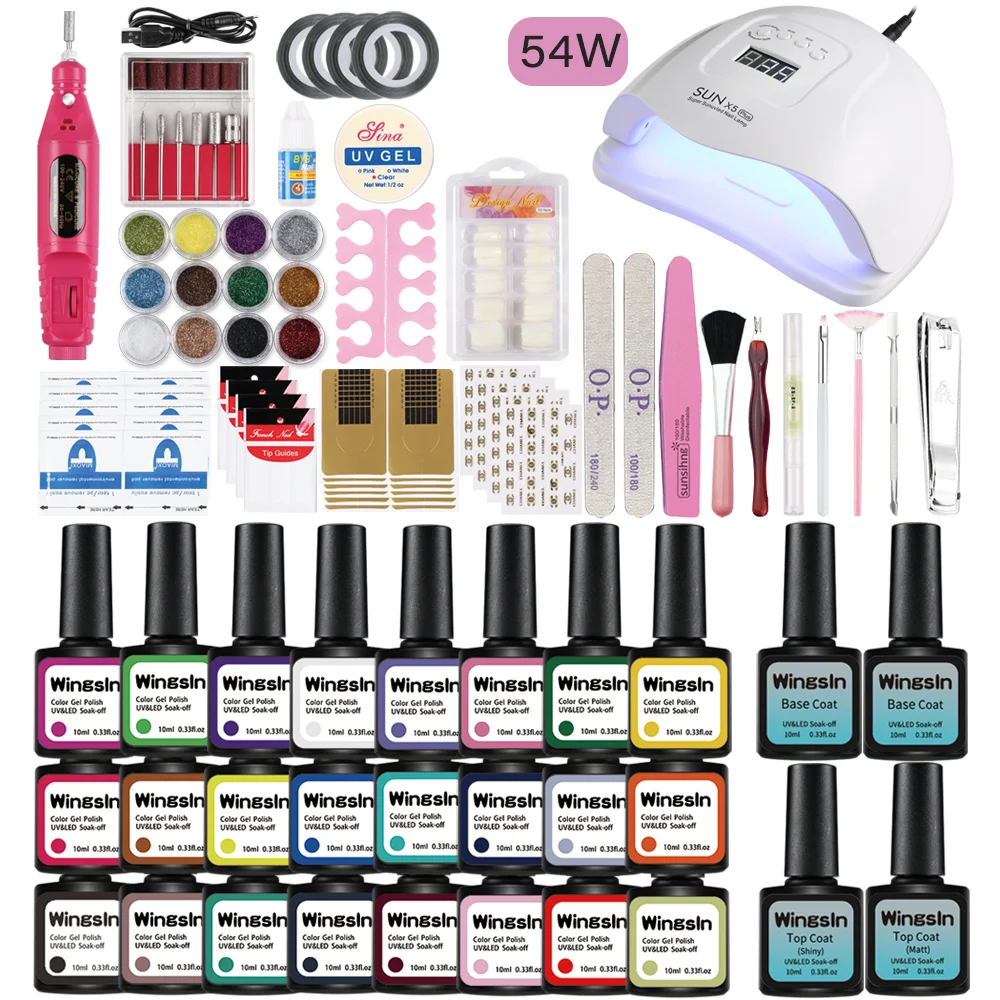 

10ml Gel Nail Polish Set With Lamp Manicure Set Nail Kit Tools For Manicure Set For Gel Varnish For Nail Art Pusher Kit