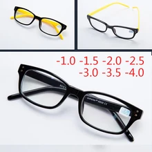 Желтые квадратные хольнитены оправа женские очки для близорукости мужские пластиковые оправа готовые очки для близорукости-1,0-1,5-2,0-2,5-3,0-3,5-4,0