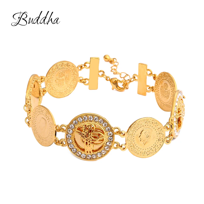 Mode Islam Totem Bracelet Femmes Couleur Or Main Chaîne Bracelet En Gros, Musulman Arabe Moyen