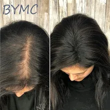 Натуральный черный консилер для выпадения волос увеличивающий объем волос Мгновенно Невидимый настоящий Remy человеческие волосы шелковая основа Топпер для женщин Зажим