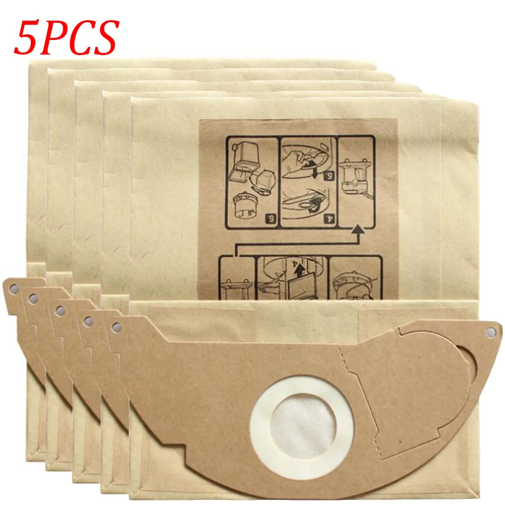 

5PCS Vacuum Cleaner Paper Dust Bags for Karcher A2000 2003 2004 2014 2024 2054 2064 2074 S2500 WD2200 2210 Replacement Parts