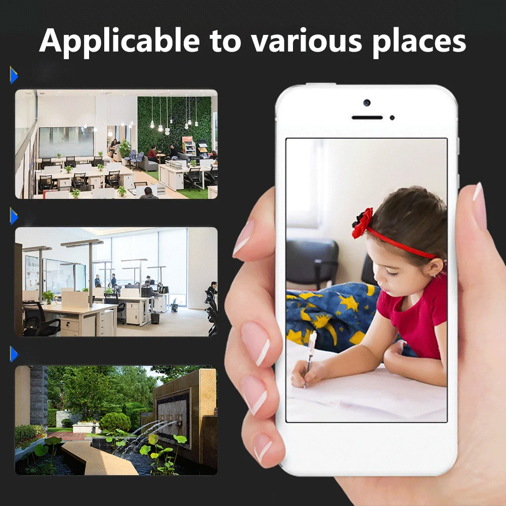 IP Camera, WiFi Camera Mini Camera with Infrared Night Vision 2-Way Audio  Motion Tracker CCTV P2P Home Security (Hook Type）