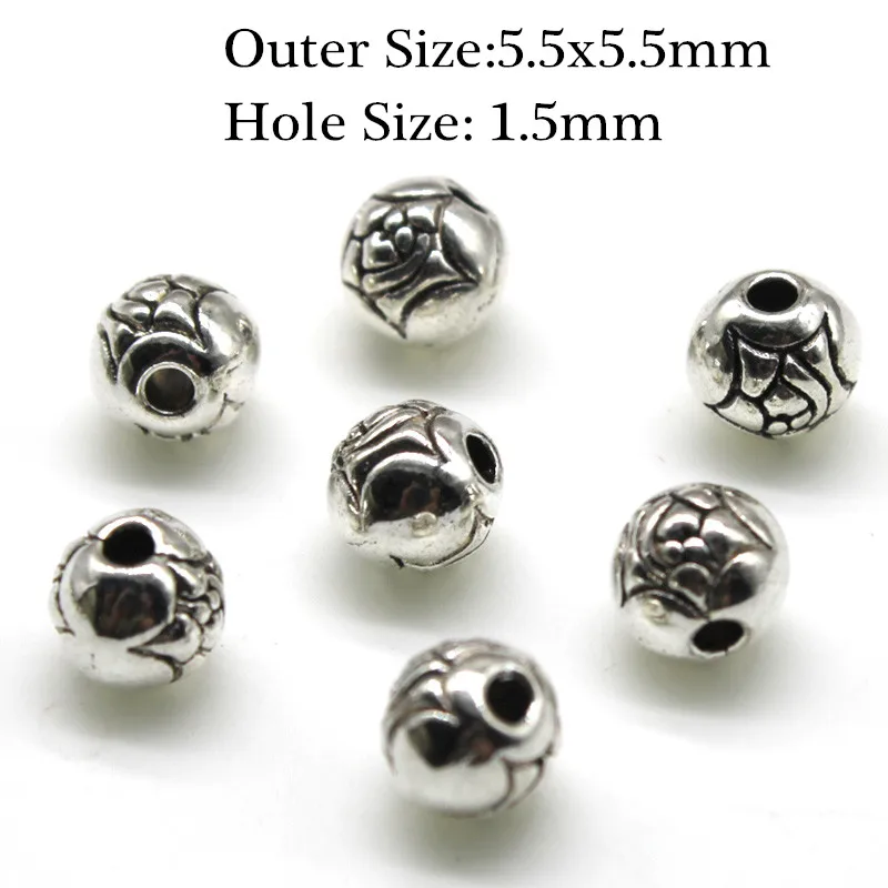 50pcs Metal Charm Beads Tibetan Silver Loose Spacer Lots 11x6x6mm IW