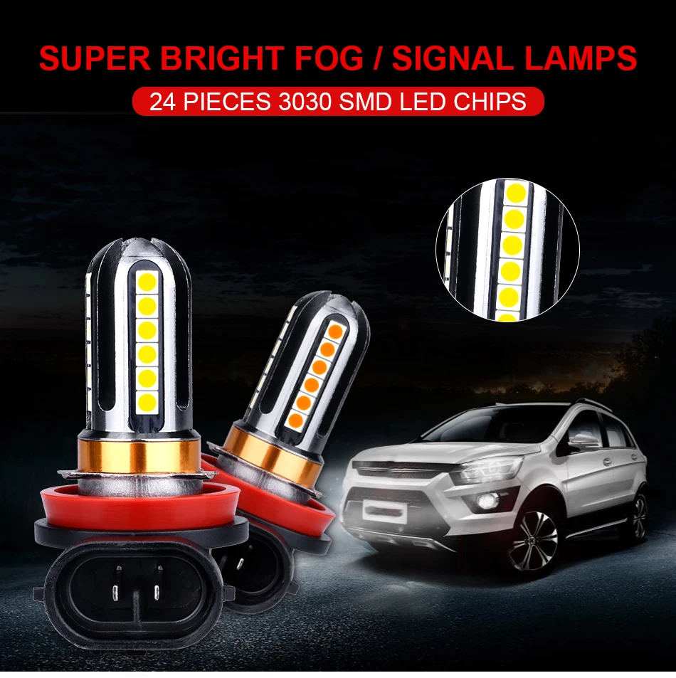 3030 SMD 12V 24V H11 led h8 противотуманные фары лампы 9005 HB3 9006 HB4 PSX24W luces led para авто лампа nebbia аксессуары для автомобиля hlxg 1 пара