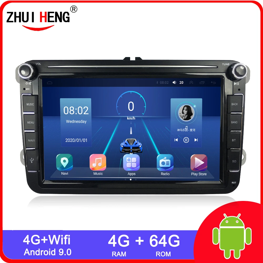 Автомагнитола 2 din автомобильный проигрыватель с радио и GPS на Android 9 1 для