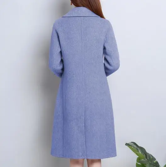 Бренд manteau femme осень зима шерстяное пальто Женская шерстяная куртка Прямой Тонкий длинное кашемировое пальто темперамент элегантные женские куртки