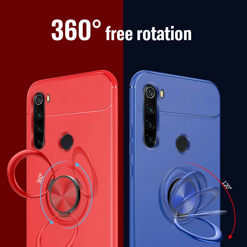Чехол для телефона с кольцевым кронштейном Xiaomi Redmi Note 8 Pro мягкий силиконовый