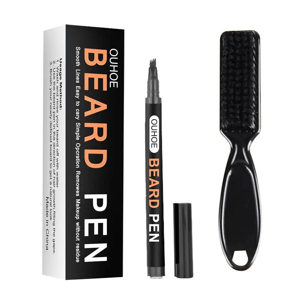 New 2021 Beard Pen Filler Pencil And Brush Enhancer Waterproof Moustache Coloring Shaping Tools Hair Set | Красота и здоровье