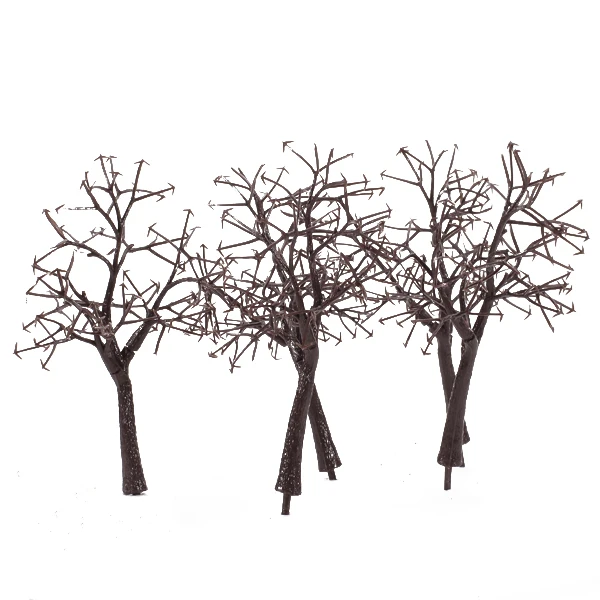 10x Bare Trunk Tree Branch Model 1:75, Tree Branches for Train Park Diorama Winter Scene Layout