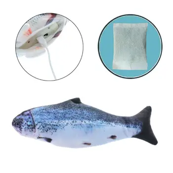 

Electric Fish Shape Catnip Cat Toy Realistic Plush Wagging Fish Interactive Gift