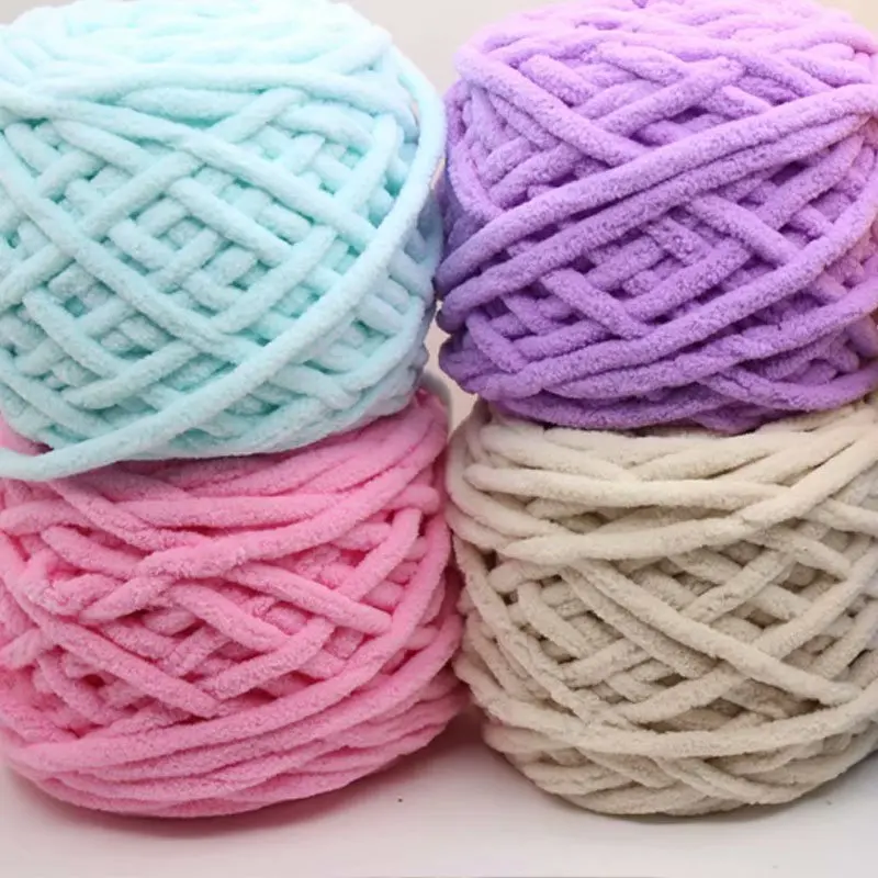 45G Thick Ice Strip Line Cotton Thread Soft Chenille Knitting Wool