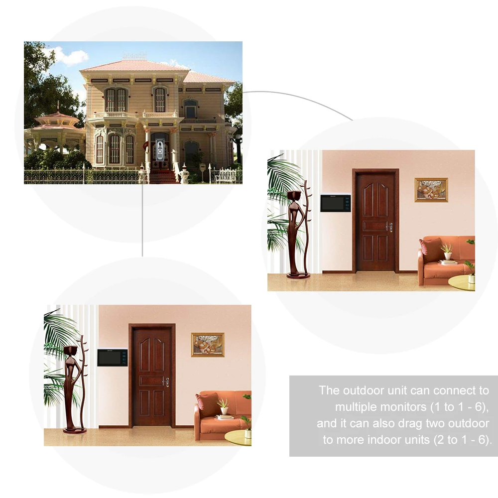 7-inch Video Door Phone Doorbell Intercom Kit Screen Waterproof Outdoor Camera Alarm Wireless Security Camera