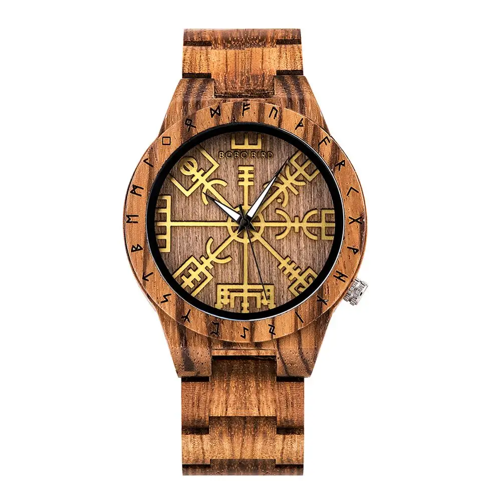 BOBO BIRD Wooden Watch Men New Design Wristwatch Luminous Retro Ebony Zebra Clock for Male Customize zegarek męski Dropshipping 