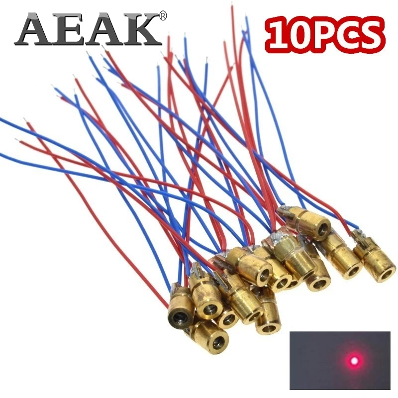 AEAK 10 шт. 5 в 650 нм мВт Регулируемый лазерный точечный диодный модуль красный прицел