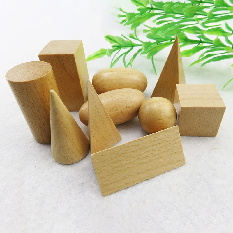  Wooden Geometric Mystery Bag Teaching Aids Geometric Building Blocks Set Education Cognitive Toys 1 - 4000452200125