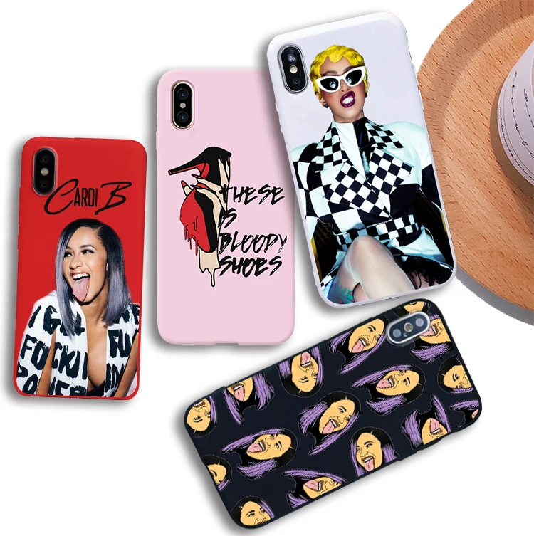 Cardi b мягкий чехол для телефона силиконовый ярких цветов iPhone X XR XS MAX 6 7 8 plus 6s Apple