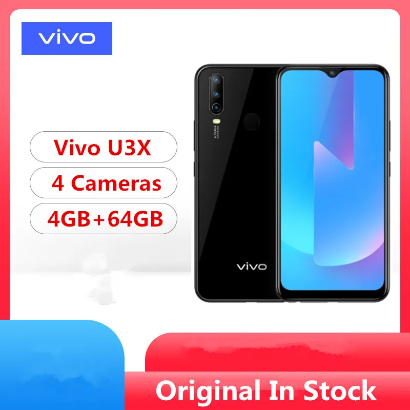 Смартфон Vivo U3X Snapdragon 665 Android 9 0 6 35 дюйма 4 + 64 ГБ 18 Вт 5000 мАч|Смартфоны| |