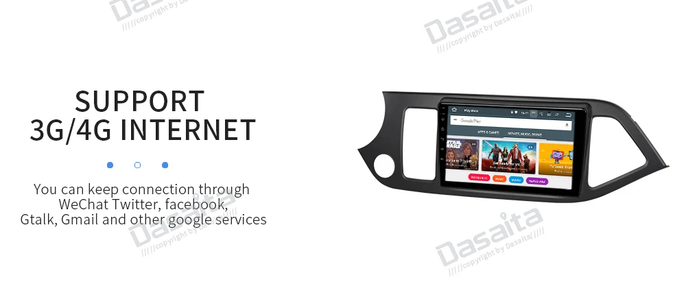 Dasaita " ips Android 9,0 Автомобильный мультимедийный 1din для Kia Morning 2011 2012 2013 радио gps 32G rom навигация 1080P видео