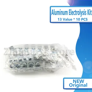 

130pcs/LOT 1uF-220uF SMD Aluminum Electrolytic Capacitor Assorted Kit Set, 13values*10pcs=130pcs Samples Kit