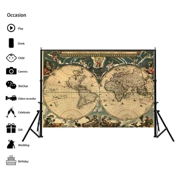 

84*59cm Vintage Poster Retro World Map Wallpaper Canvas Wall Art World Map Non-woven for Children Education School Office Decor