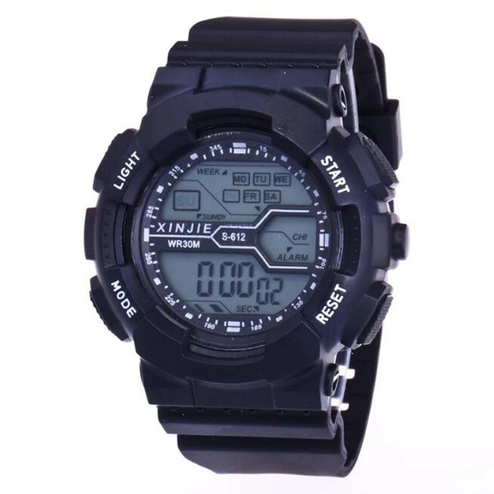 Роскошные мужские часы кожаные часы мужские s черные военные часы Отображение даты наручные часы 5,2 см большие часы moda masculina D30 - Цвет: Black