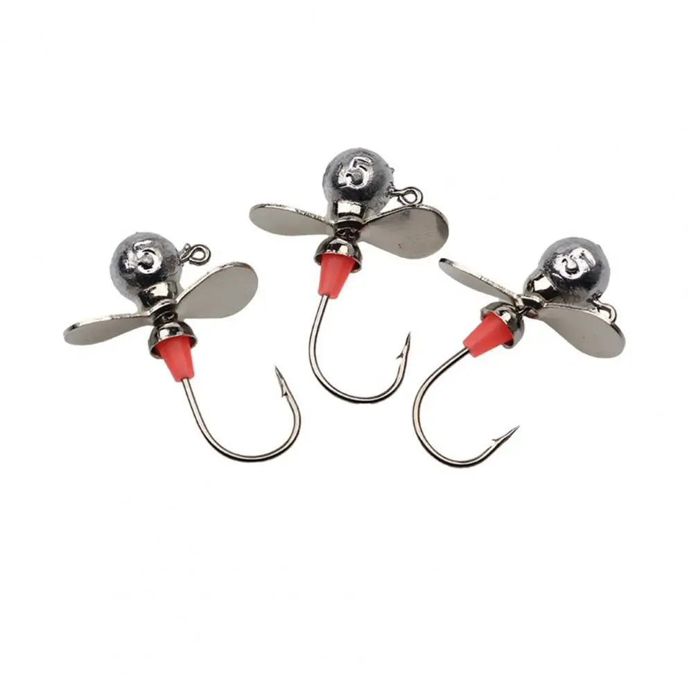 3pcs Japan Fishing Hook Propeller Multifunction Silver Jig Head Lure