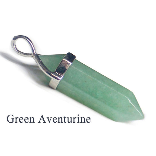 Quartz Crystal Stone Healing Energy Hexagonal Prism Geometry Gem DIY Pendant Necklace Pendant Charms for Jewelry Making