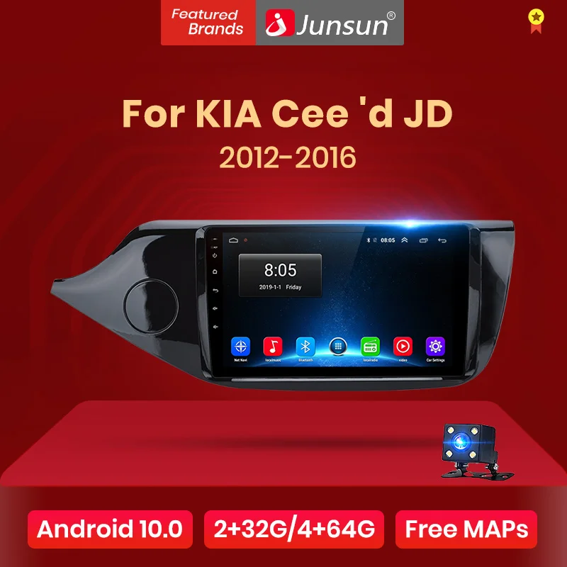 Junsun V1 2G + 32G Android 10 DSP автомобильный Радио Мультимедиа Видео плеер навигация GPS