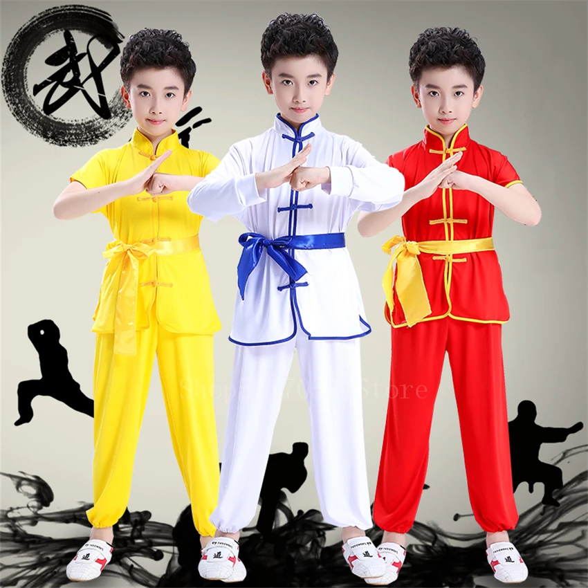 Kit de roupas infantis kung fu tradicional chinês, roupas longas e ...
