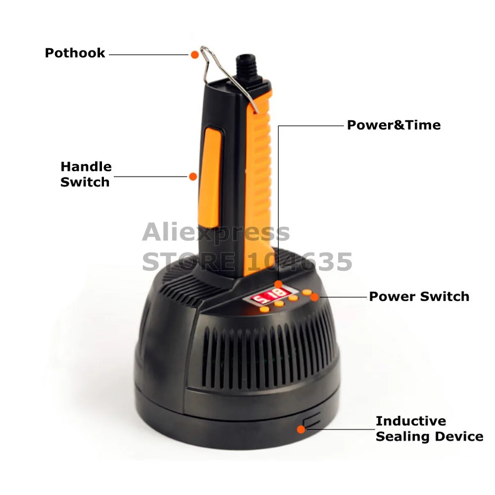 Portable Induction Bottle Sealer aluminum foil Jar Glass Can Sealing Machine Honey Oil Wax Capping Machine Cap 20-100mm/20-130mm 3