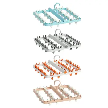 

24 Clips Folding Clothes Hanger Multi-function Windproof rotated 360 degrees Drying Rack Underwear Anti-skid anti-winding clip
