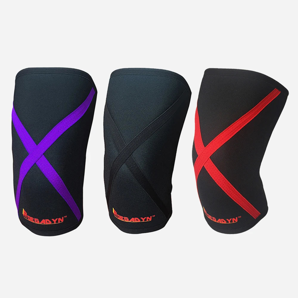 7mm Cross Stiff Neoprene Knee Support Power Sport Compression Knee Sleeve Unisex
