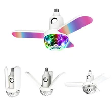 AC85-265V E27 LED bluetooth speaker light RGB folding blade light bulb night light 32W music atmosphere light with controller