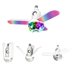 AC85-265V E27 LED bluetooth speaker light RGB folding blade light bulb night light 32W music atmosphere light with controller