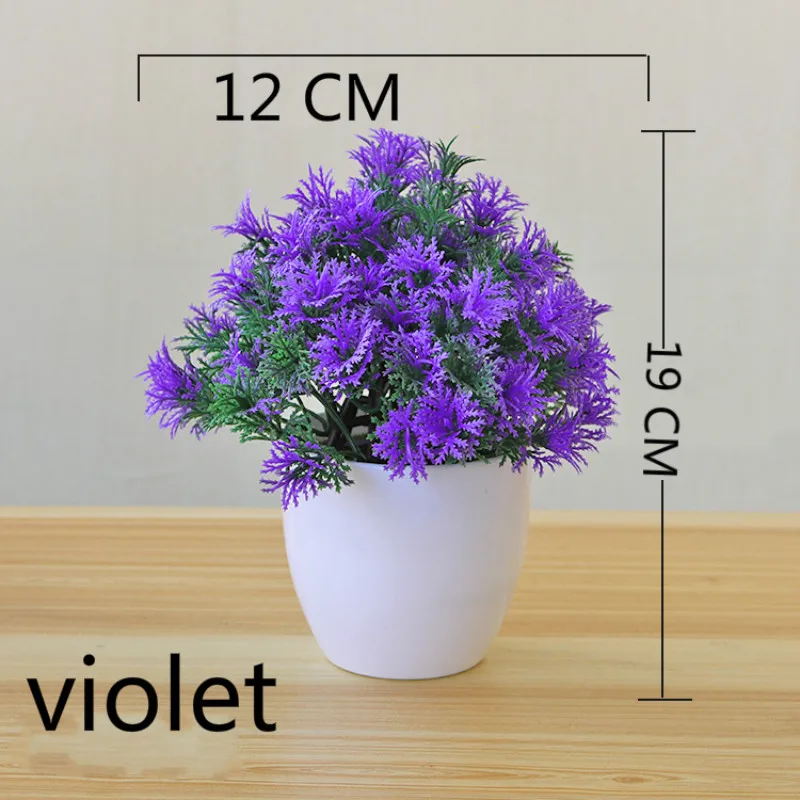 tasong violet Мульти Стиль Искусственные растения бонсай маленький горшок для дерева растения поддельные цветы украшения в горшках для украшения дома отель сад Декор - Цвет: tasong violet