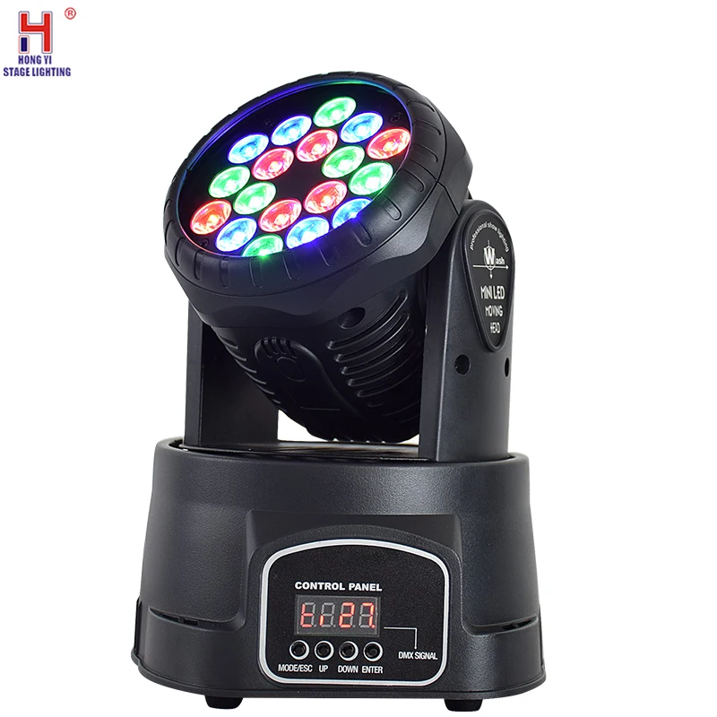 Мытья СИД 18x3 Вт rgb контройлер с moving головной светильник высокого качества с 13 каналов dmx управлением для dj вечерние этап светильник Инж