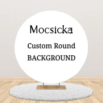 

Mocsicka Custom Round Background Baby Shower Birthday Party Banner Backdrop Any Size Vinyl Polyester Photography Backdrops