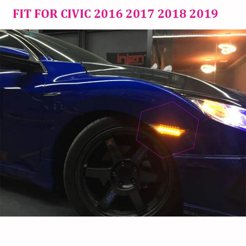 

fit for 10th civic sedan/coupe/hatchbak led side marker fender light with turn signal for civic 2016 2017 2018 2019 high quality