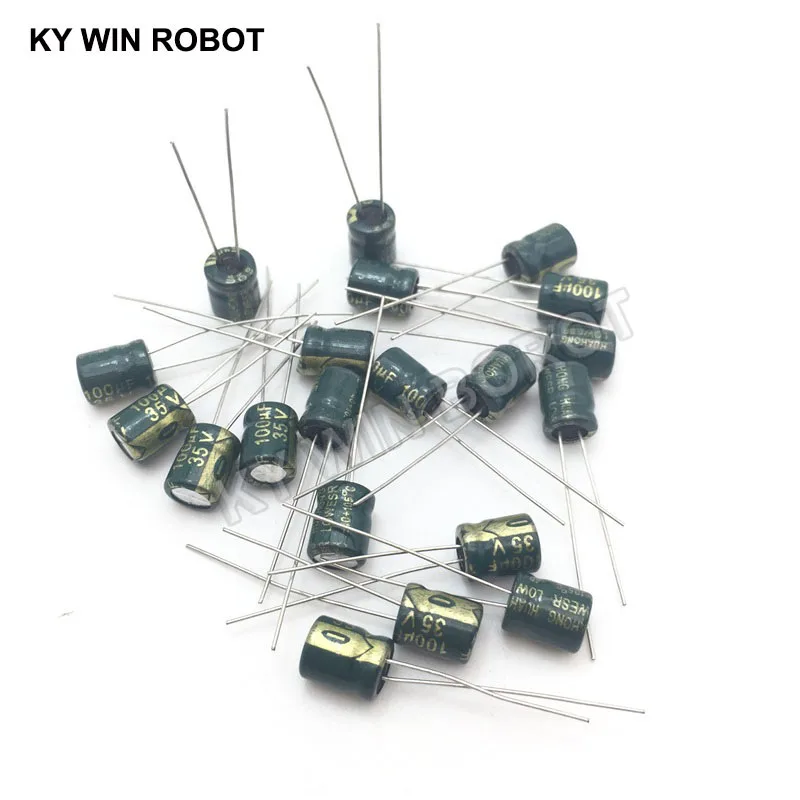 Aluminum Electrolytic Capacitor 50 pcs/lot 35 V 100 UF 6*7mm 6mmX7mm Aluminum electrolytic capacitor ic