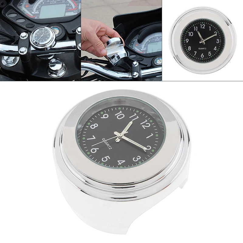 

7/8" Motorcycle Handlebar Mount Quartz Clock Handlebar Schedule Universal Chrome Aluminum Car Clock Handlebar Table Luminous
