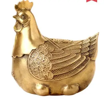 

Fengshui Brass Hen Decoration Golden Rooster Desktop Decoration 12 Zodiac Chicken Home Decoration