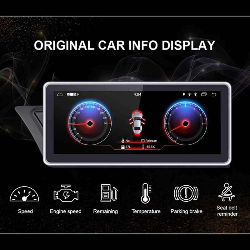 Perfect 2G+32G Android 9.0 2 Din 10.25 Inch Car Voice Control GPS Nnavigation Radio Stereo Multimedia Player For-Audi A4L B8 A5 2009-201 4