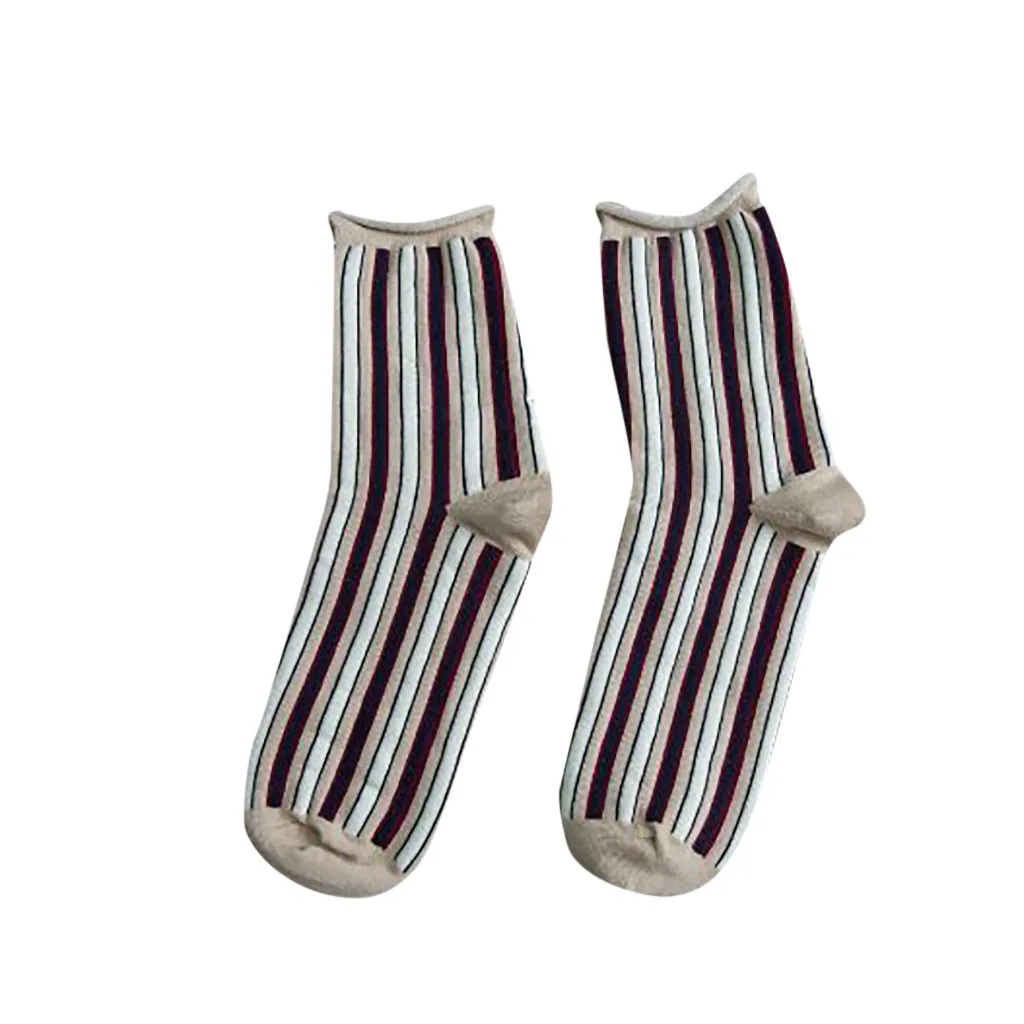 Модные уличные женские носки, хлопковые милые носки в полоску, зимние теплые женские носки, забавные пушистые носки, meias feminina