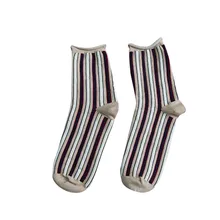 Модные уличные женские носки, хлопковые милые носки в полоску, зимние теплые женские носки, забавные пушистые носки, meias feminina