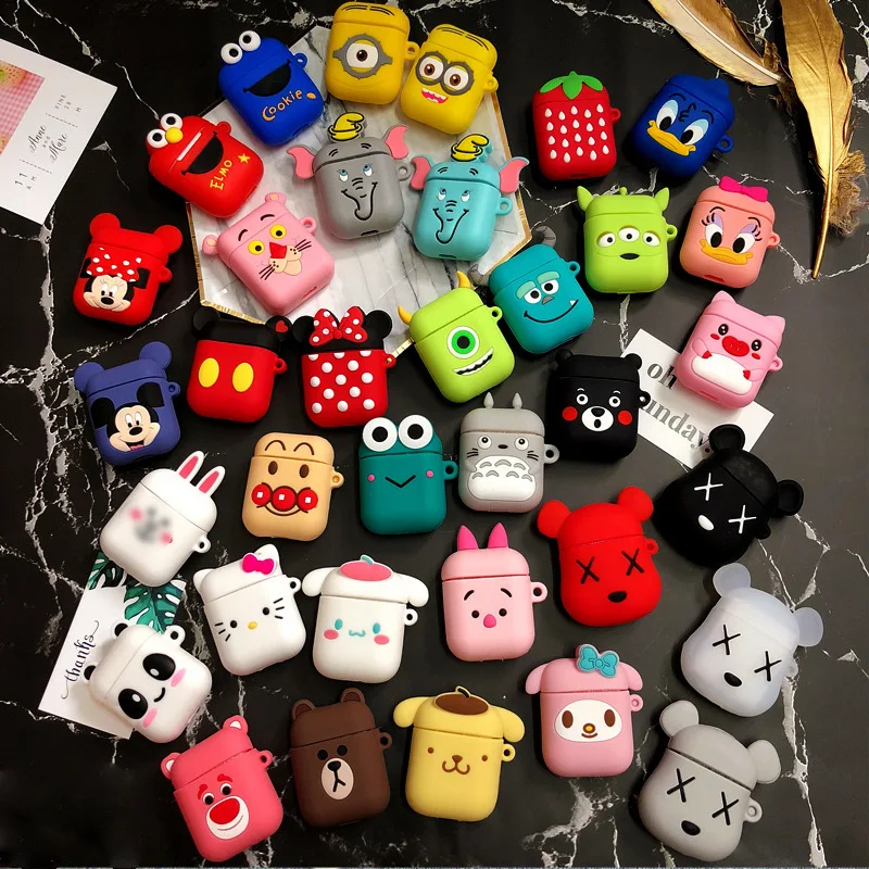 

Cute Cartoon Wireless Earphone Case For Apple AirPods 2 Silicone Charging Headphones Case for Airpods Protective Cover