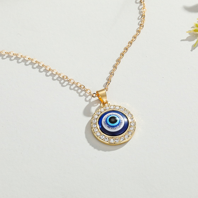Turkish Evil Eye Pendant Choker Necklace Lucky Blue Evil Eyes Clavicle Chain Necklace Party Jewelry For Women Girls Gift