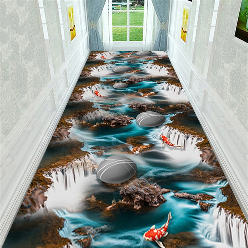 3D Ландшафтный ковер для коридора, мягкие фланелевые коврики для спальни, детский игровой коврик, современный домашний декоративный коврик для гостиной