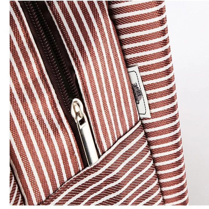 Lunch Bag Stripes Isothermal Bag Packaged Food Thermal Bags Thermo Pouch for Women Kids Lunch Refrigerator Mummy