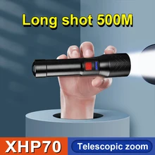 

2021 New XHP90 most powerful led flashlight torch cree xhp70 tactical flashlights usb rechargeable flash light 18650 hand lamp