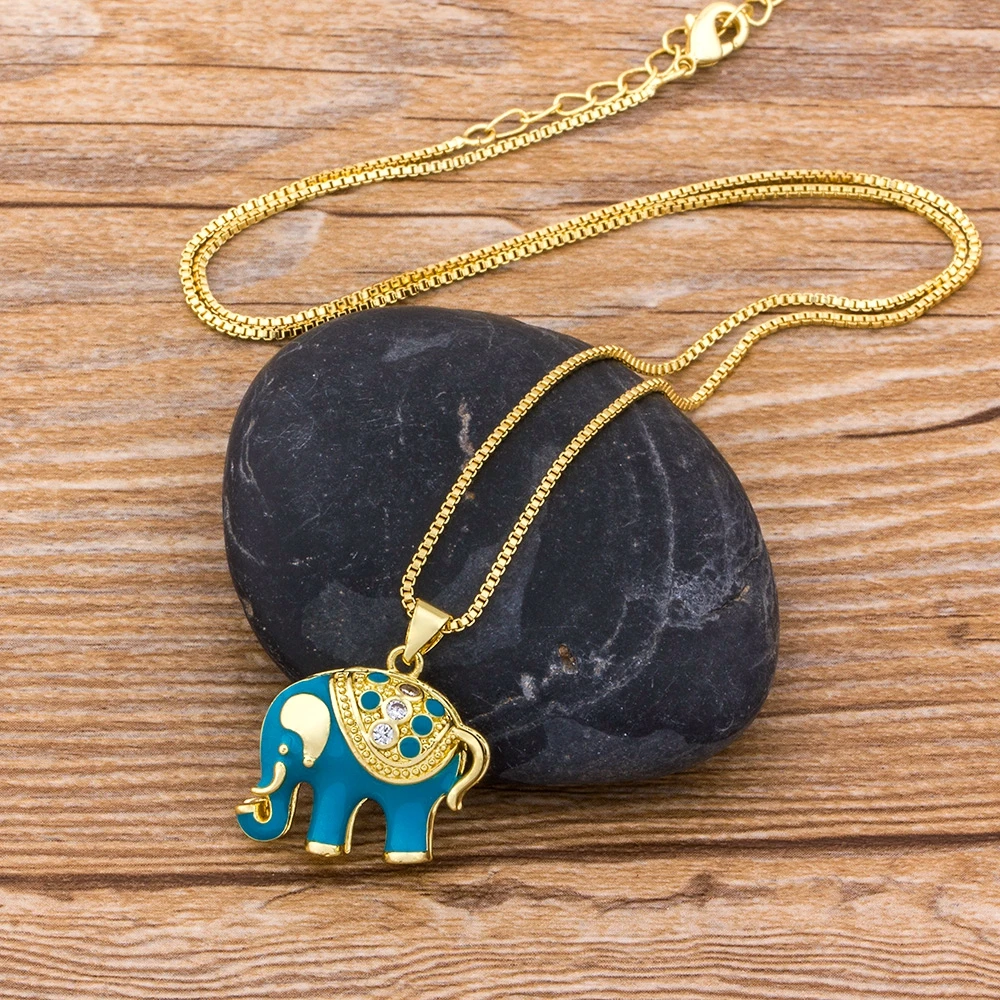 Nidin National Style Classic Lucky Blue Elephant Pendant